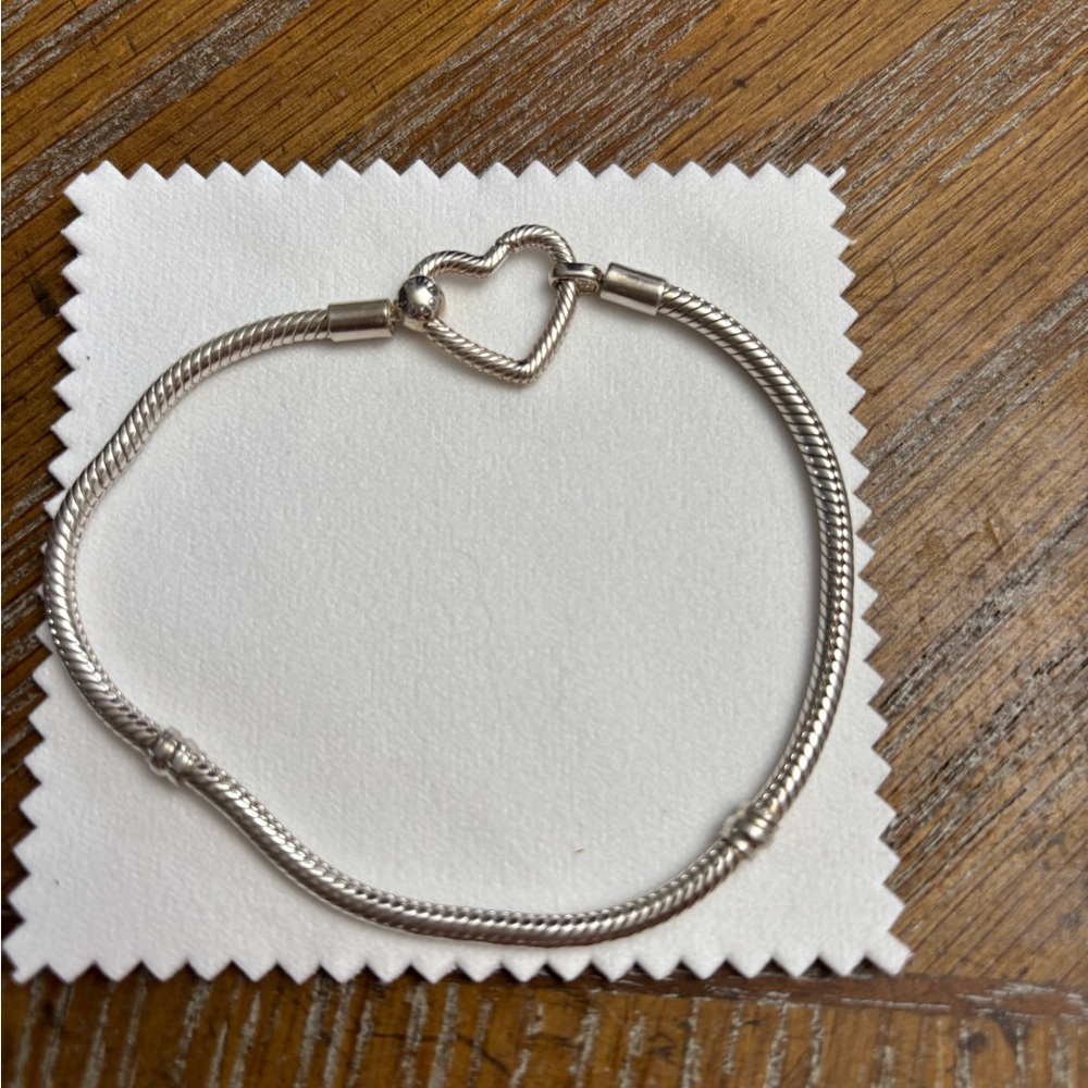 Pandora Silver Heart Charm Bracelet